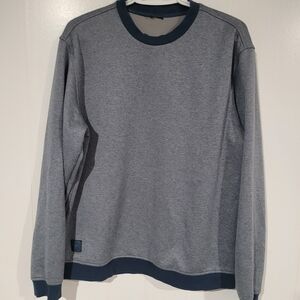Adidas Go-To Crew Neck Sweater in grey with navy accents.